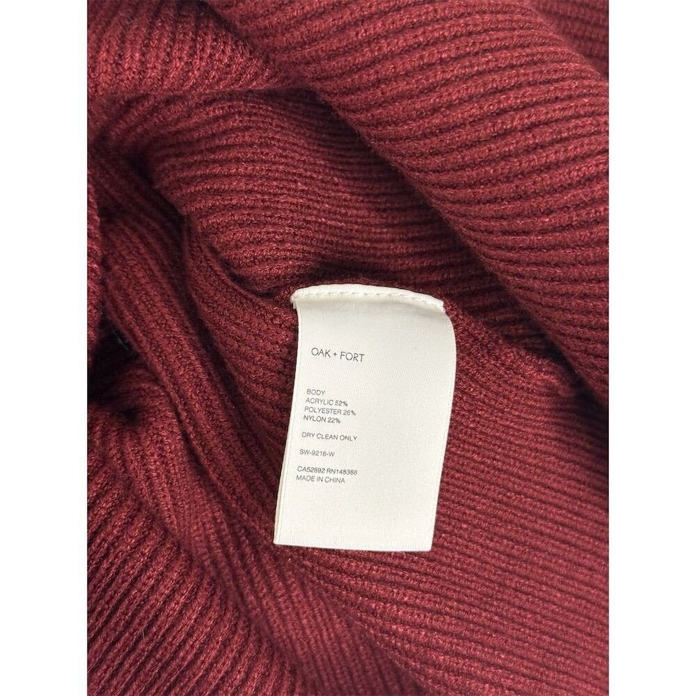 Oak + Fort Women's Red High Neck Knit Sweater Size S Casual Pullover Burgandy - Picture 6 of 6